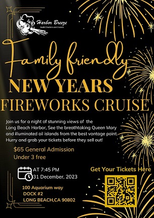 SOLD OUT! New Year's Eve Family Fireworks Cruise(boards at 7:45pm)